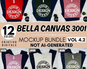 Bella Canvas 3001 Mockup Bundle, 3001 Tshirts Bundle, Bella Canvas Model Mockup Bundle, Lifestyle Mockups, Trendy Shirt Mocks