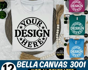 Bella Canvas 3001 Mockup Bundle, 3001 Tshirts Bundle, Bella Canvas Model Mockup Bundle, Lifestyle Mockups, Trendy Shirt Mocks