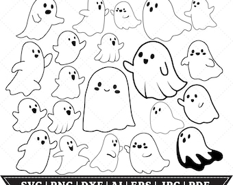 GHOST SVG, Halloween svg, Ghosts svg, Ghost svg bundle, Ghost Clipart, Cute ghost cut files, Halloween ghost Design Clipart Digital Download