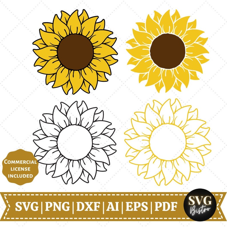 Layered Sunflower SVG | Sunflower SVG | Flower Svg | Cut Files for ...