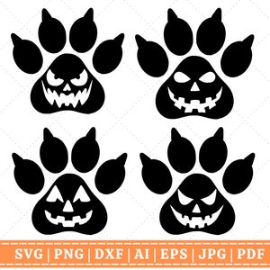 Halloween Paw Prints SVG Bundle | Halloween SVG | Paw SVG  | Paw Print svg | Dog Lover svg | Pumpkin svg | Dog svg | Cut Files for Cricut