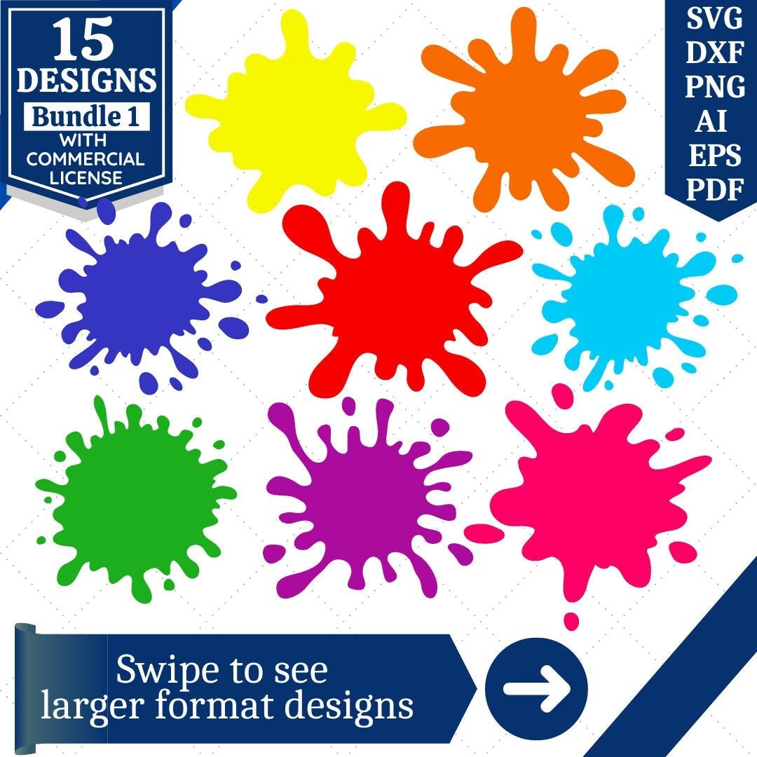 Paint Splatter SVG Bundle | Splatter SVG | Paint Svg | Paint Splats ...