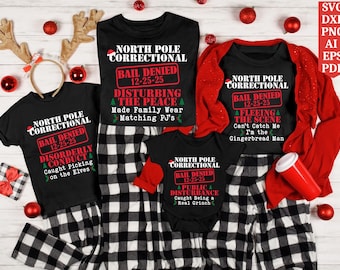 Christmas Family Svg Bundle, North Pole Correctional, Funny Family Christmas Svg, Family Christmas 2025 Svg, Family Christmas Shirts Svg