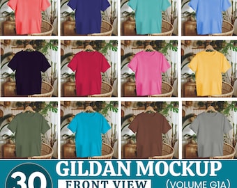 Gildan Front View Tshirt Mockup Bundle Men Unusex | Gildan Men and Women | Lifestyle Mockups, Trendy Shirt Mocks | Gildan Model Mockups