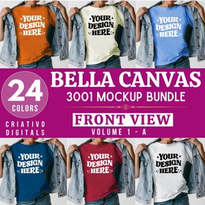 Bella Canvas 3001 モックアップ バンドル、3001 T シャツ バンドル、Bella Canvas モデル モックアップ バンドル、ライフスタイル モックアップ、トレンディ シャツ モックアップ、デニム ジャケット
