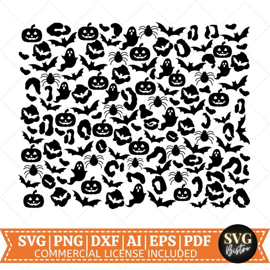 Leopard Halloween SVG | Bats SVG | Pattern SVG | Halloween Shirt ...