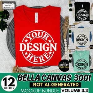 Bella Canvas 3001 モックアップ バンドル、3001 T シャツ バンドル、Bella Canvas モデル モックアップ バンドル、ライフスタイル モックアップ、トレンディなシャツ モックアップ