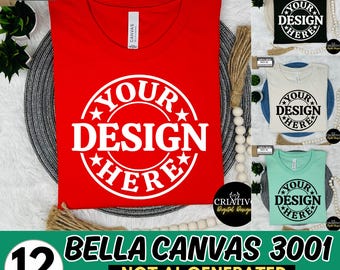 Bella Canvas 3001 Mockup Bundle, 3001 Tshirts Bundle, Bella Canvas Model Mockup Bundle, Lifestyle Mockups, Trendy Shirt Mocks