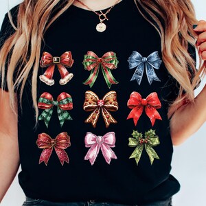 Coquette Bow PNG, Coquette Pink Bow Png, Pink Coquette Bow Png, Pink Christmas Png, Coquette Christmas Bow Holiday Png, Santa Shirt Designs