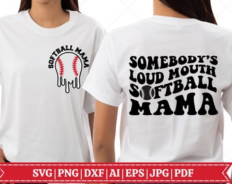 La boca ruidosa de alguien Softball Mama SVG / Softball Mama SVG / Melting Softball SVG / Cricut svg Cut File / Sublimation File