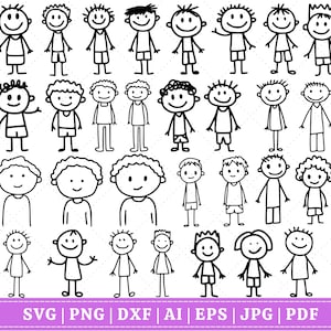Stick Figures Svg Bundle, Stick People Svg, Stick Figures Svg, Stick Kids Svg,Stick Girls Svg,Stick Boys Svg,Cut Files for Cricut,Silhouette