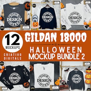 Gildan 18000 Halloween Mockup Bundle, G18000 Crewneck Thanksgiving Collection, Trendy Fall Shop Bundle, Popular Unisex Sweatshirt Mock-ups