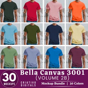 Bella Canvas 3001 モックアップ バンドル、3001 T シャツ バンドル、Bella Canvas モデル モックアップ セクション全体バンドル、ライフスタイル モックアップ、トレンディ シャツ モックアップ