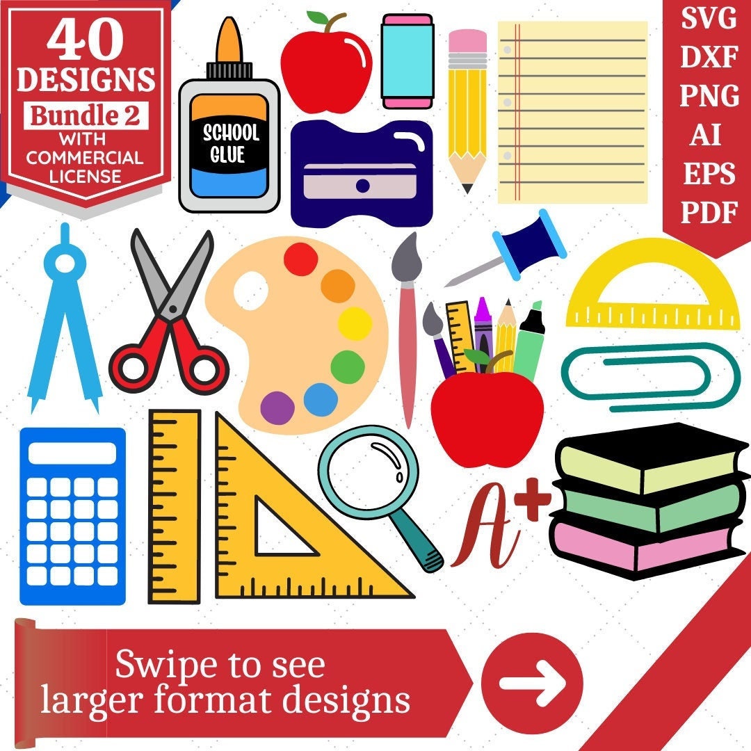 School Supplies SVG Bundle Teacher SVG Bundle Back to School SVG Teacher School Supplies Svg