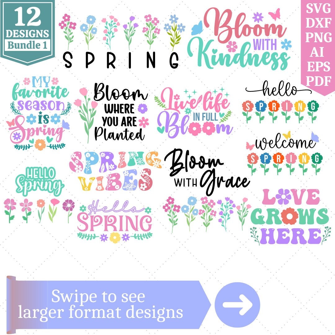 Spring SVG Bundle Flowers SVG Bundle Leaves SVG Spring - Etsy
