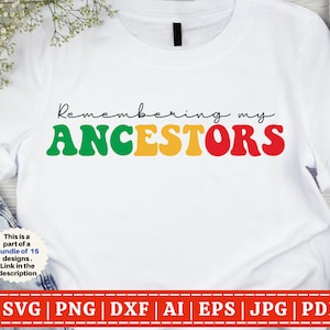 Ricordando gli antenati SVG / 1865 SVG / Mese della storia nera SVG / Storia nera / Orgoglio nero in formato SVG / Retro in formato SVG / Cricut Cut File / Sublimazione
