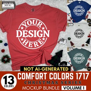 Comfort Colors 1717 Tshirt Weihnachten Mockup Bundle Weihnachten Shirt Comfort Colors Shirt Weihnachten Mockup gemütlich Urlaub Weihnachten Ästhetik