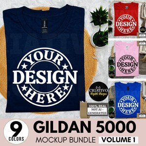Gildan 5000 Mockup Bundle, G500 New Shop Essentials Collection, Popular High-Quality Tee Shirt Mock-ups, New Shop Bundle, Real Person Model