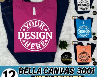 Bella Canvas 3001 Mockup Bundle, 3001 Tshirts Bundle, Bella Canvas Model Mockup Bundle, Lifestyle Mockups, Trendy Shirt Mocks