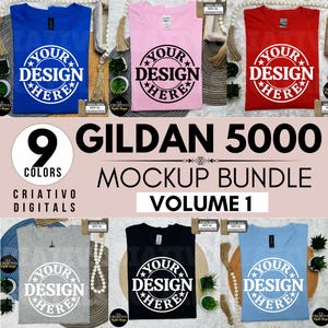 Gildan 5000 Mockup Bundle, G500 New Shop Essentials Collection, Popular High-Quality Tee Shirt Mock-ups, New Shop Bundle, Real Person Model