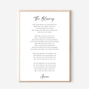 The Blessing Elevation Song Lyrics, Christian Wall Art Print,Numbers 6:24-26 The Lord Bless You and Keep You, Kari Jobe Worship Song Sign