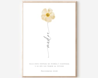 Proverbs 31:25 Spanish Bible Verse Printable, Mother's Day Gift (Digital Download)