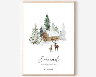 Mateo 1:23 Emanuel Dios Con Nosotros, Spanish Christmas Bible Verse Printable, Verso De La Biblia, Citas Cristianas, Holiday Scripture Print