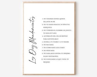 Éxodo 20 Los Diez Mandamientos, Spansk bibelvers Utskrivbar, Exodus, Verso De La Biblia, Exodus 20, Citas Cristianas, De tio budorden