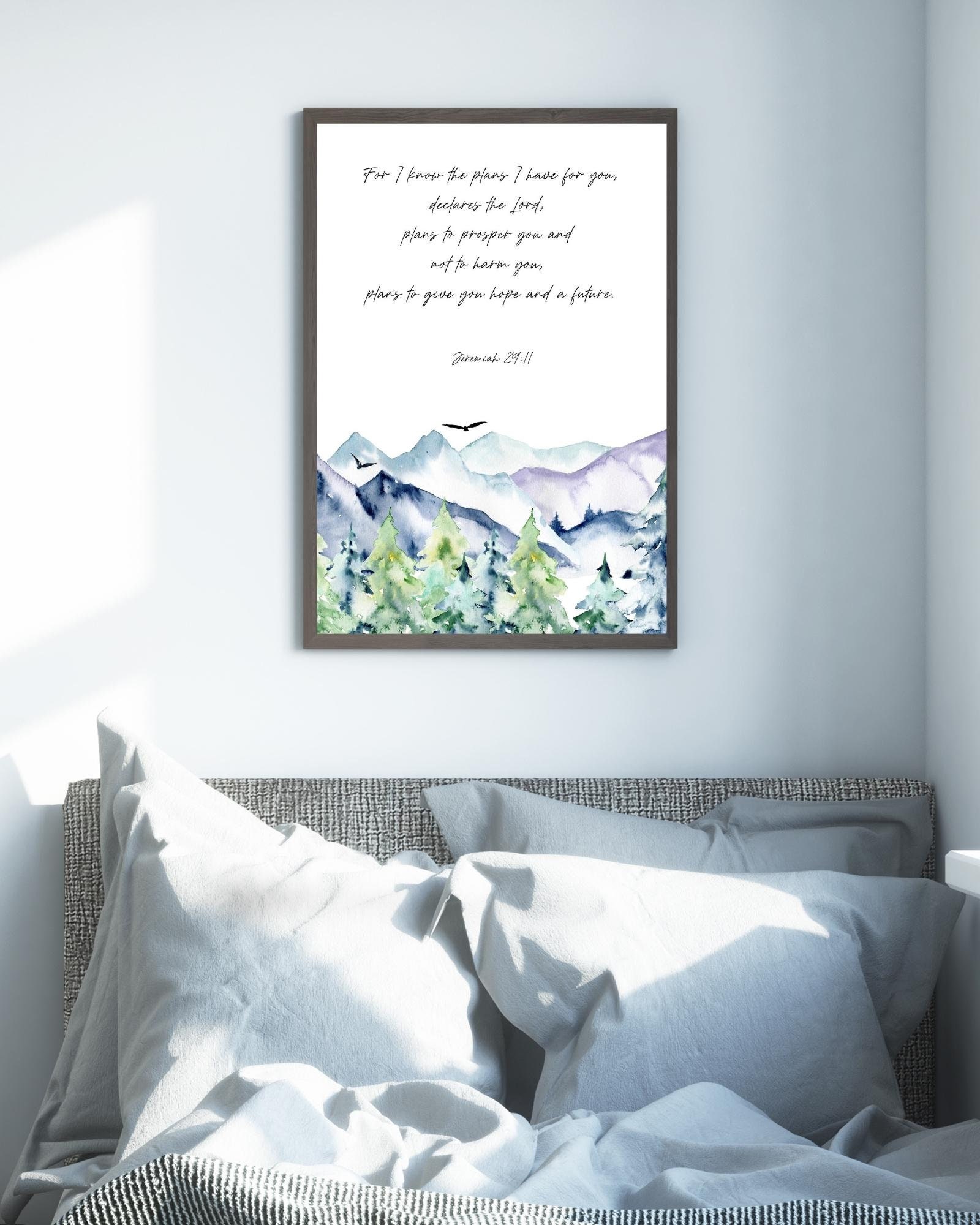 Jeremiah 29:11 for I Know the Plans, Bible Verse Wall Art Printable ...