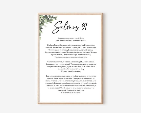 Salmo 91, Spanish Bible Verse Framed Art Print for Sale by