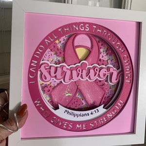 HANDMADE Cancer Awareness/support Ribbon 3d, Shadow Box Scripture ...