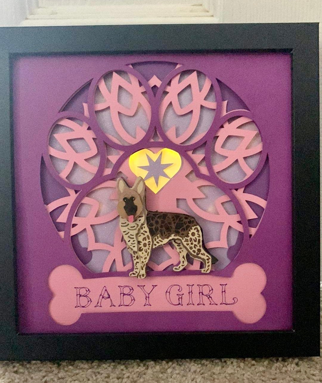 Pet Memorial Shadow Boxes in Memory of Pet Dog/cat or Any Pet Handmade