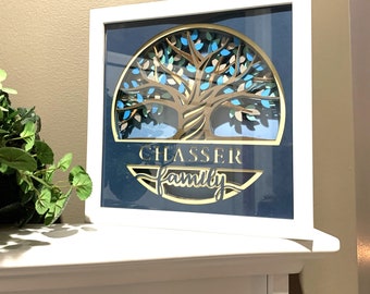 Personalized 3D Family Tree Shadow Box: Custom Unity Art
