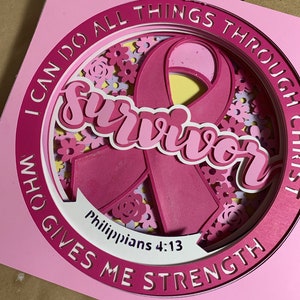 HANDMADE Cancer Awareness/support Ribbon 3d, Shadow Box Scripture ...