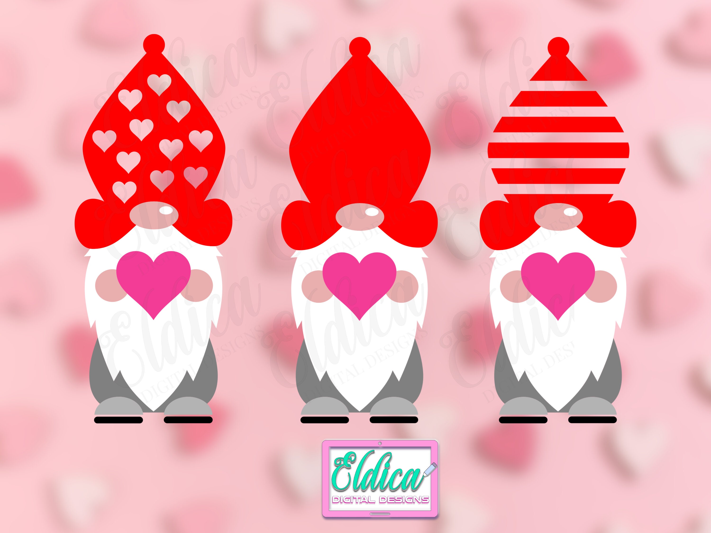 Valentine Gnome Svg Gnome Valentine Png Garden Gnome Heart - Etsy