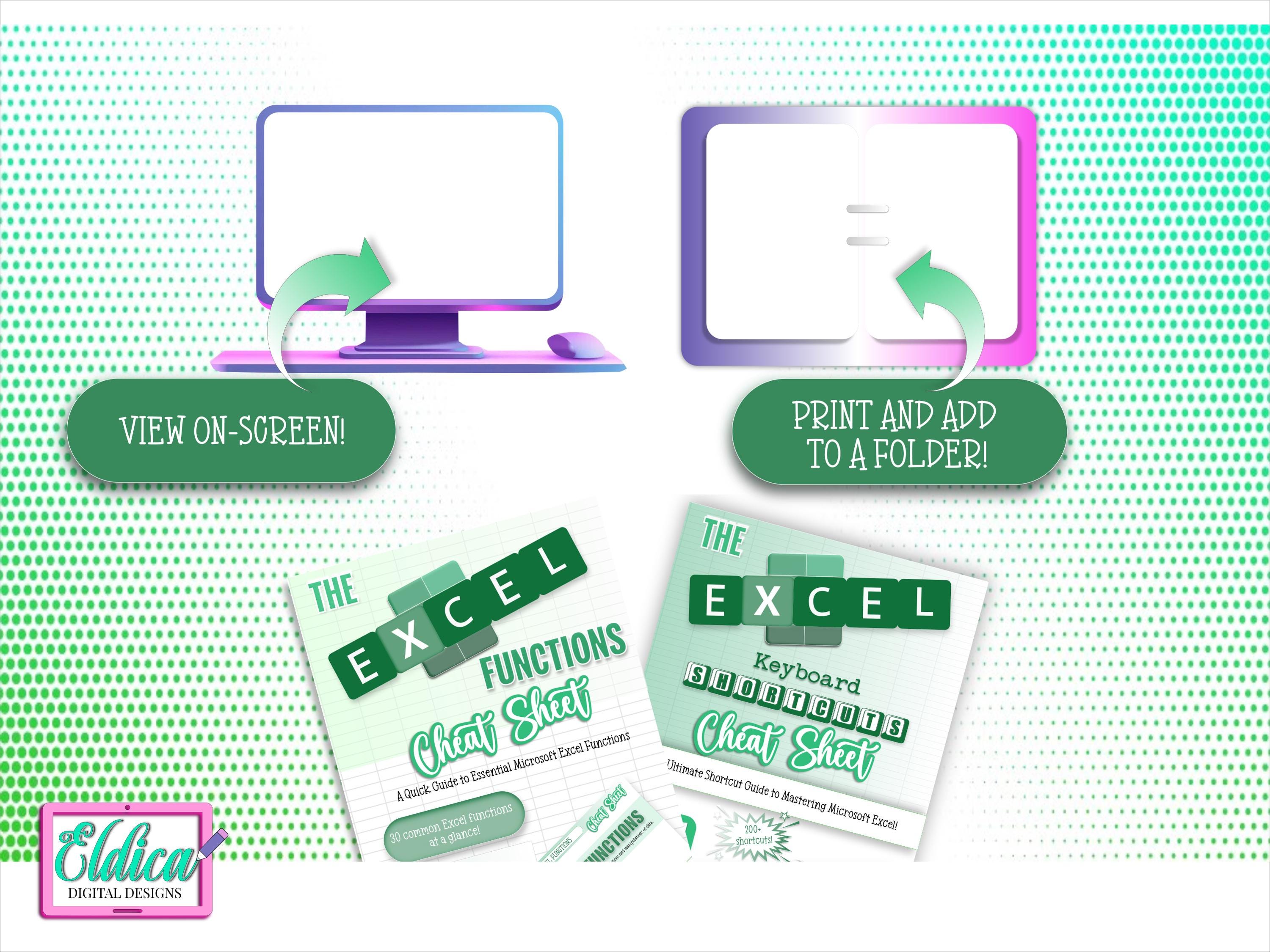 Excel Shortcuts & Functions Cheat Sheet Bundle (digital Download) - Etsy UK
