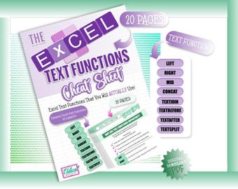 Excel Text Functions Cheat Sheet: Printable Excel Tutorial (PDF Download)
