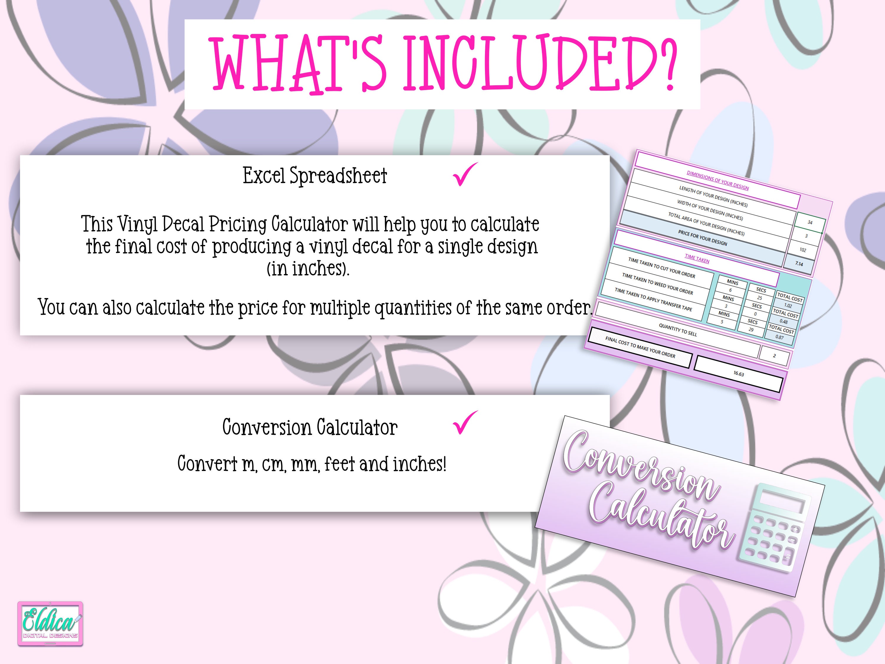 Vinyl Decal Pricing Calculator for Small Businesses in Inches, Cost Calculator for Vinyl Decal