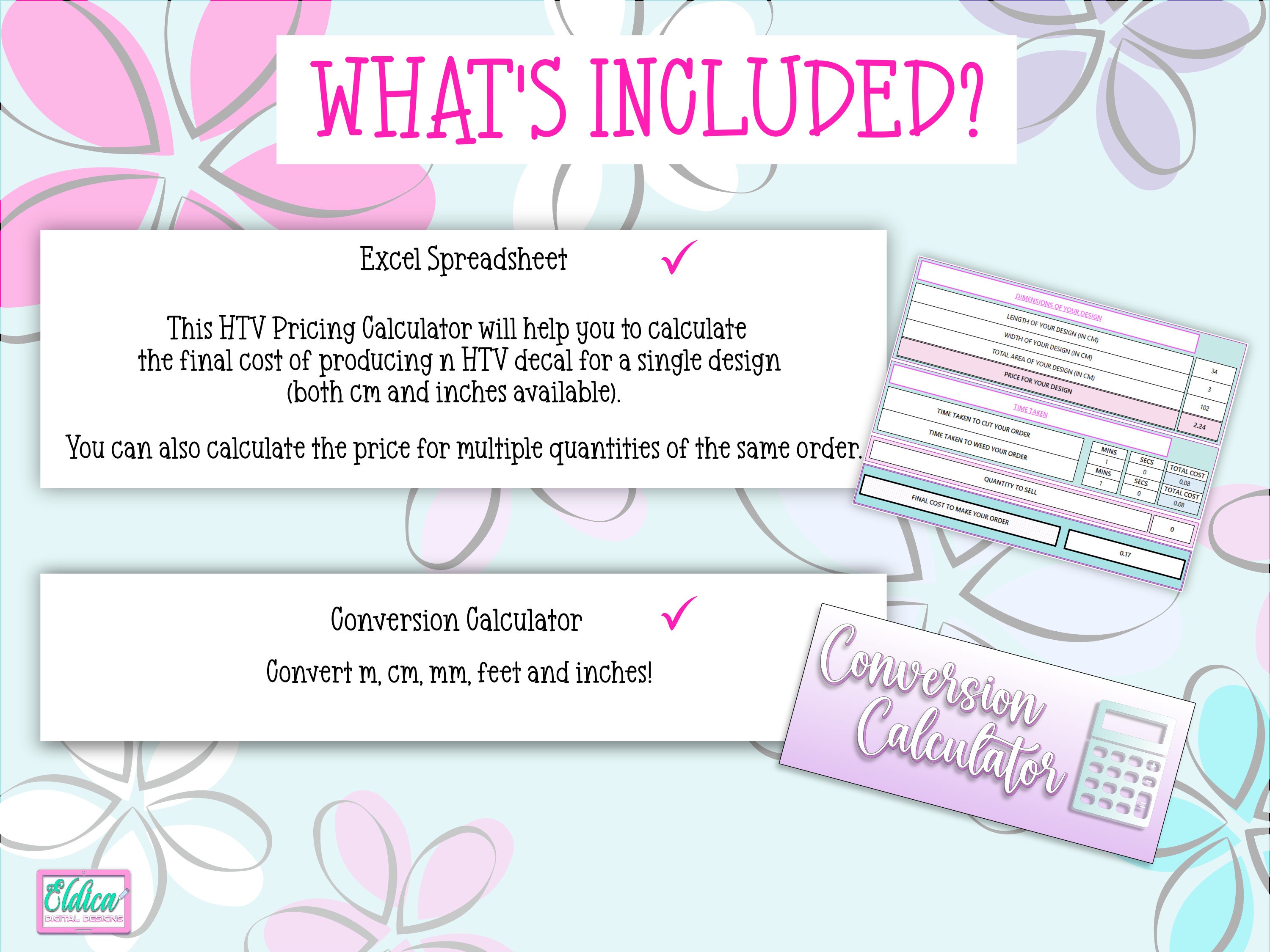 HTV Decal Pricing Calculator for Small Business, Cost Calculator for Vinyl Decal Business, Decal