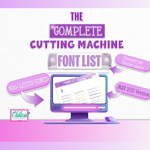 Cutting Machine Font List PDF May 2025 For Cricut, Cricut Access Cheat Sheet, Printable Cricut font guide, Digital download, Cricut SVG