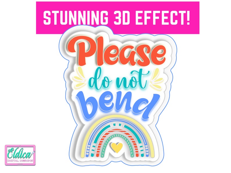 Please Do Not Bend Sticker PNG, Printable Stickers for Small Business ...