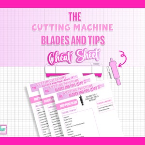 Cutting machine blade cheat sheet, Cricut blade and tips guide, Printable Cricut guide, Learn Cricut, Cricut tutorial