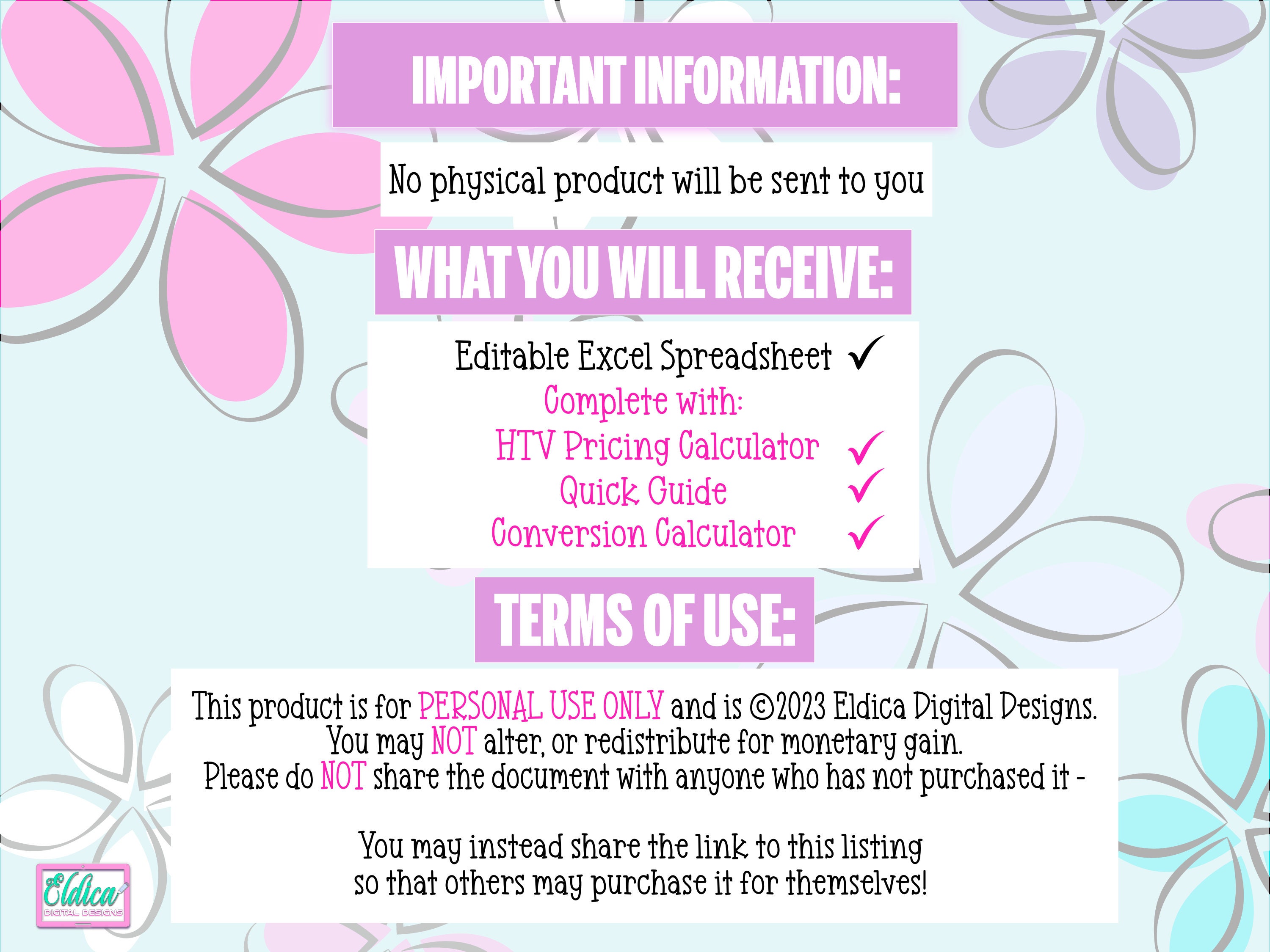 HTV Decal Pricing Calculator for Small Business, Cost Calculator for Vinyl Decal Business, Decal