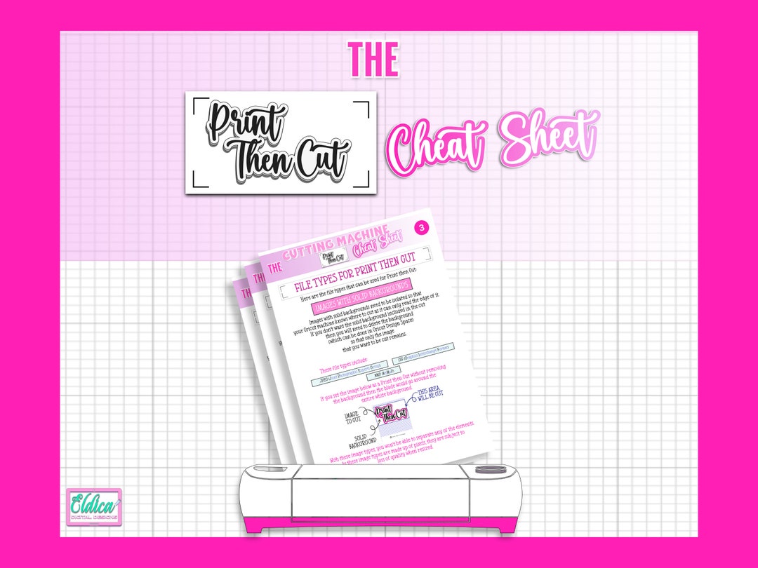 Cricut Print Then Cut Cheat Sheet, Cricut Print Then Cut Instructions