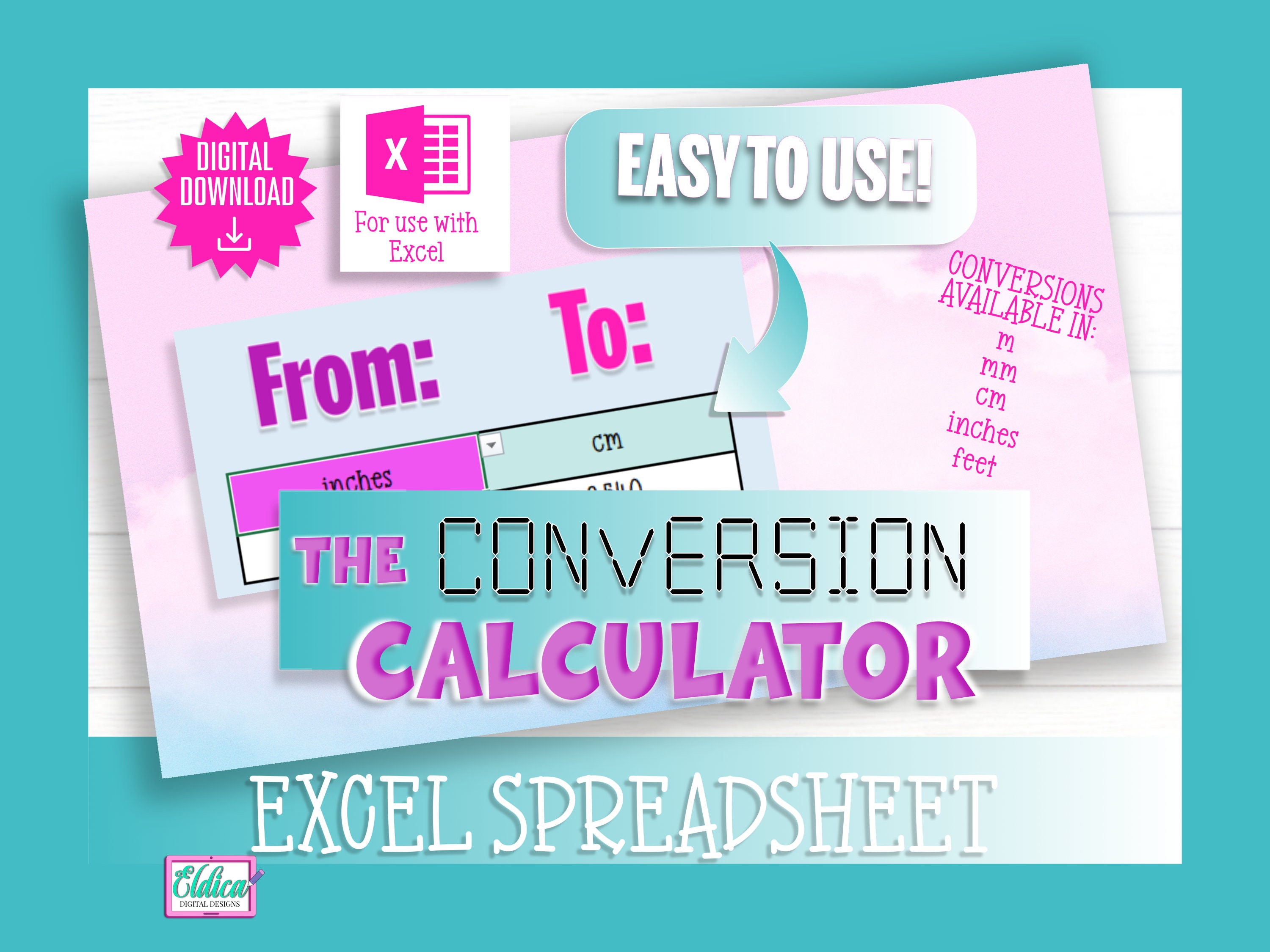 Unit Conversion Calculator: Excel Spreadsheet (digital Download) - Etsy