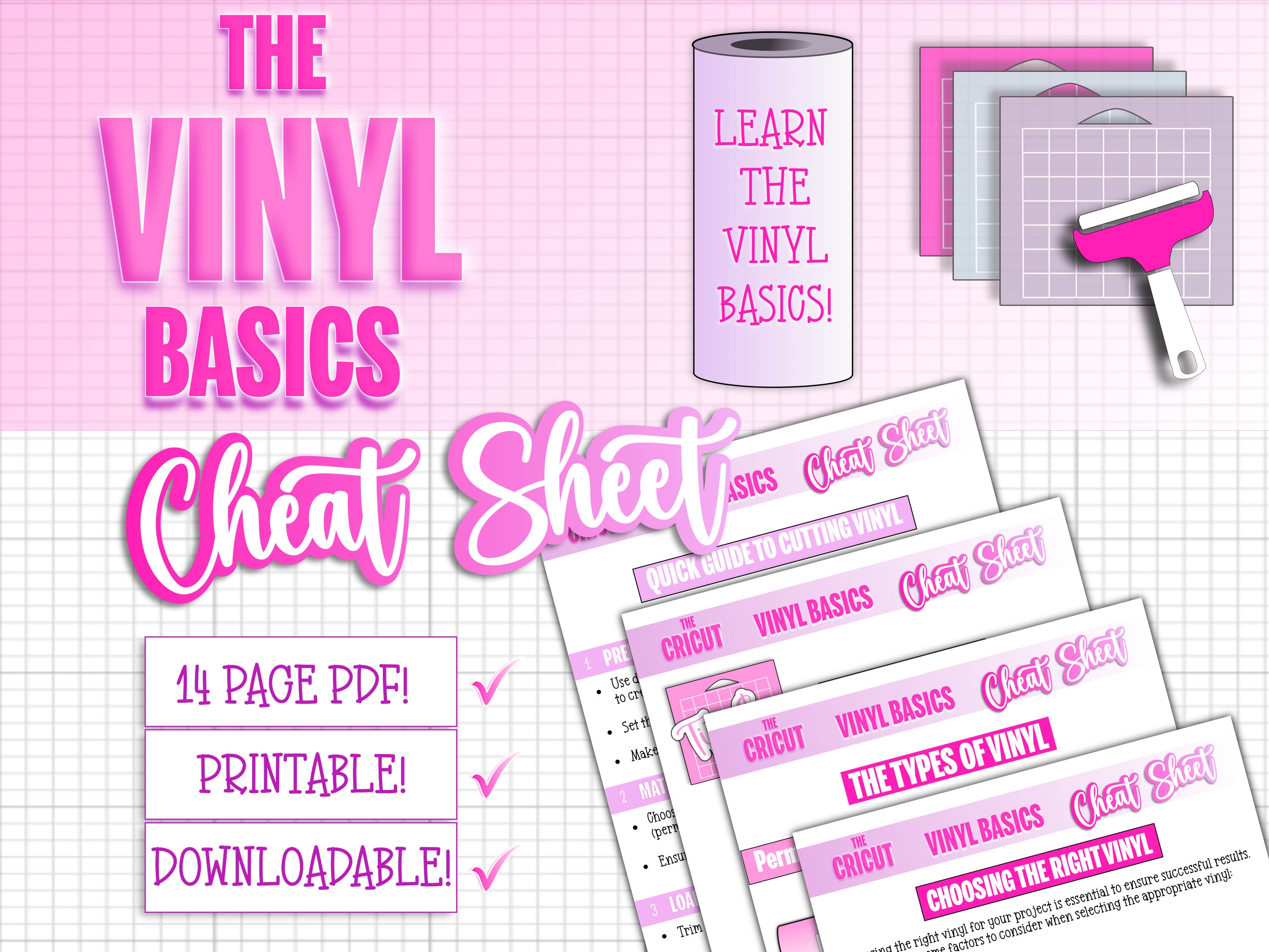 Vinyl Basics Cheat Sheet Vinyl Guide Printable Cricut - Etsy Canada