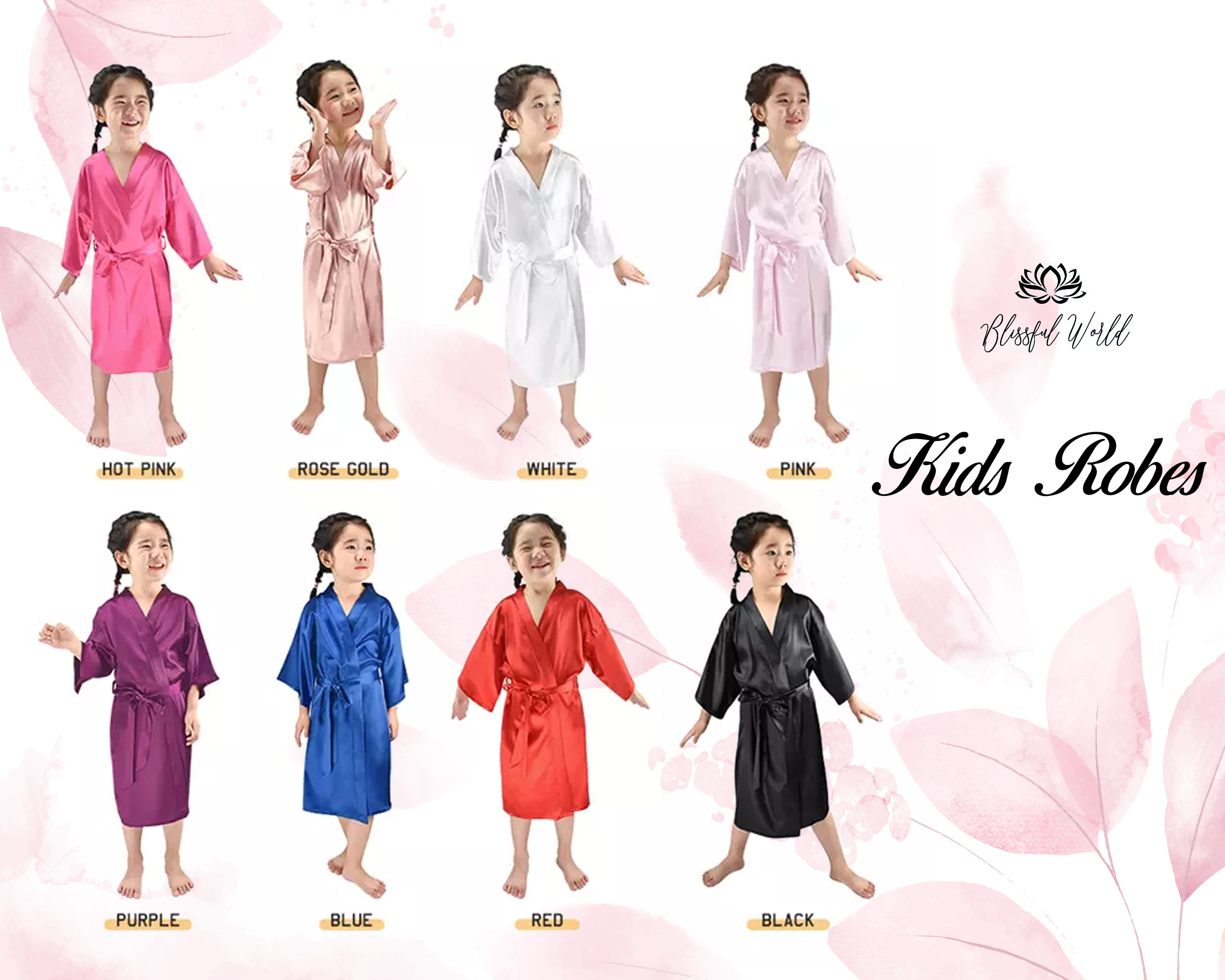 Kids Robes Flower Girl Robes Satin Robes Personalized Robes Etsy