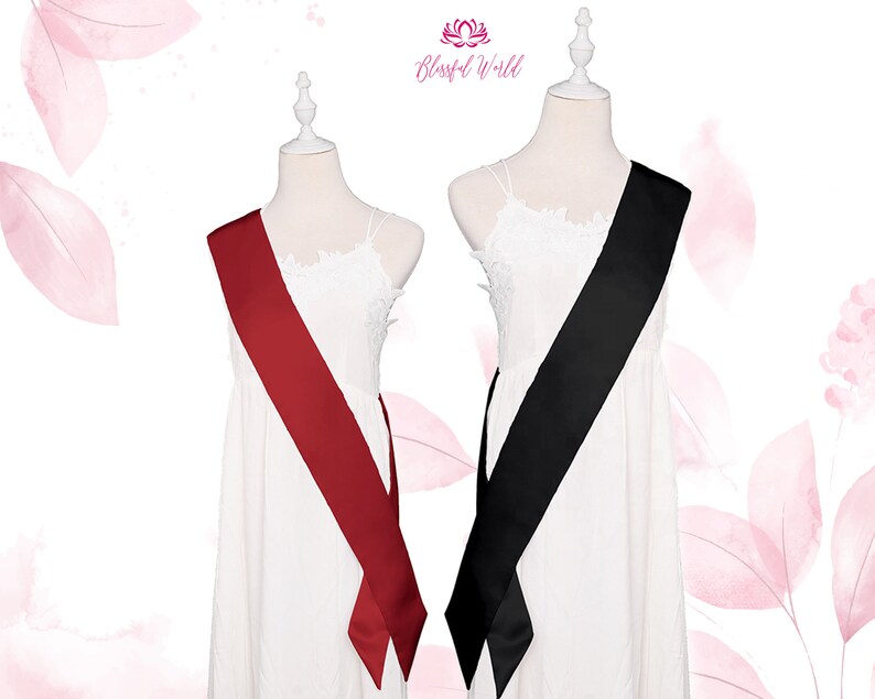 Plain Sash Blank Sash Ribbon Sashes Decorate Sash Satin Sash Etsy