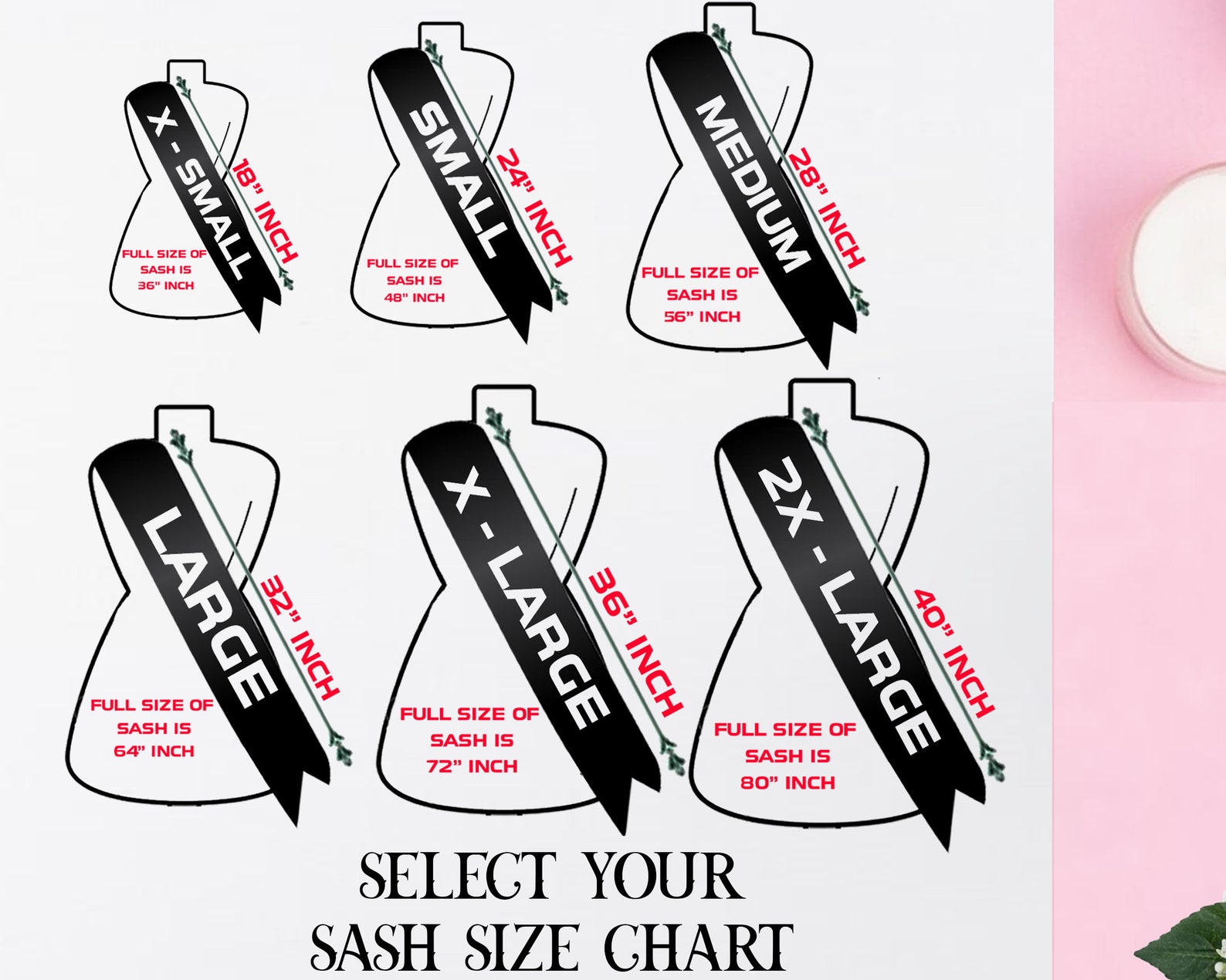 Plain Sash Blank Sash Ribbon Sashes Decorate Sash Satin Sash Etsy