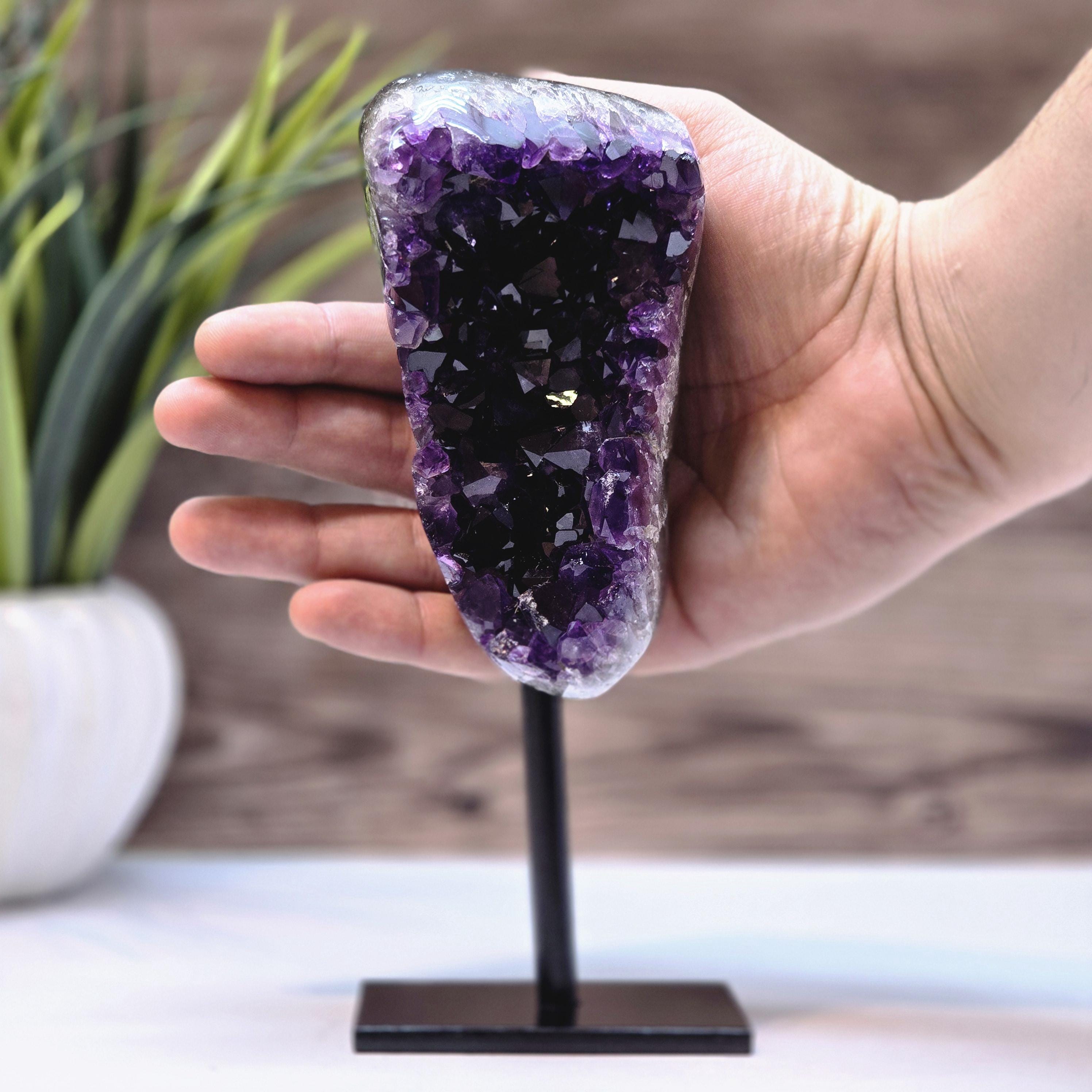 Small Vertical Amethyst Geode – Deep Purple Points – Crystal From